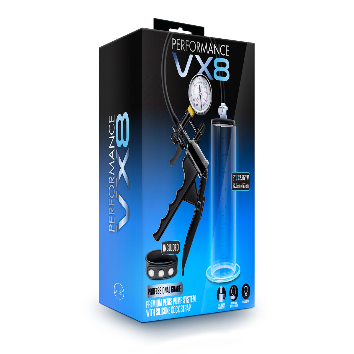 Penispumpe Blush Performance VX8 Sort